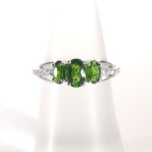 Chrome Diopside Trilogy Ring Size 5